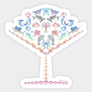 Marine Creature Martini Sticker